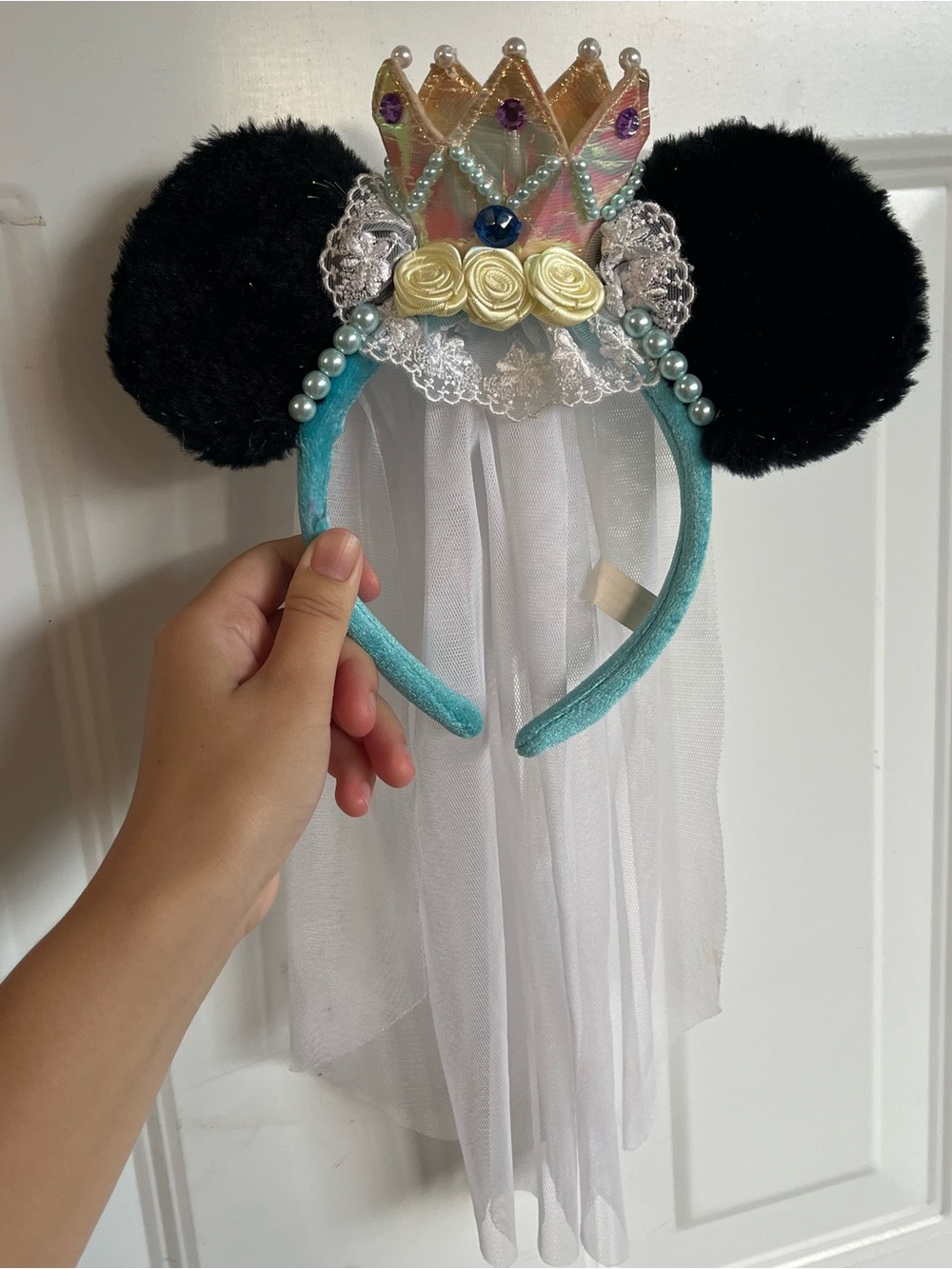 Tokyo Disney Resort Minnie Mouse Princess Wedding Veil Ears Headband!